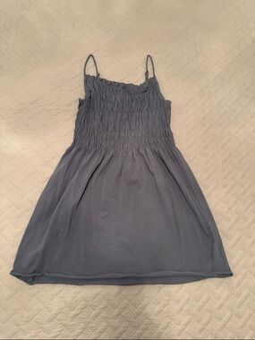 H&M Slate Blue Smocked Mini Dress
